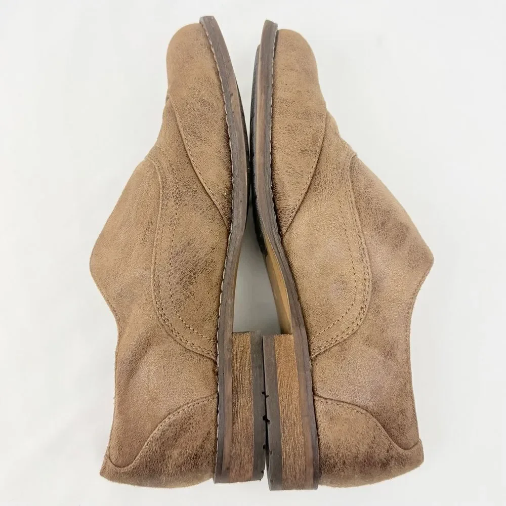Bullboxer B-52 Brown Faux Suede Leather Slip On Oxford Loafer Shoes